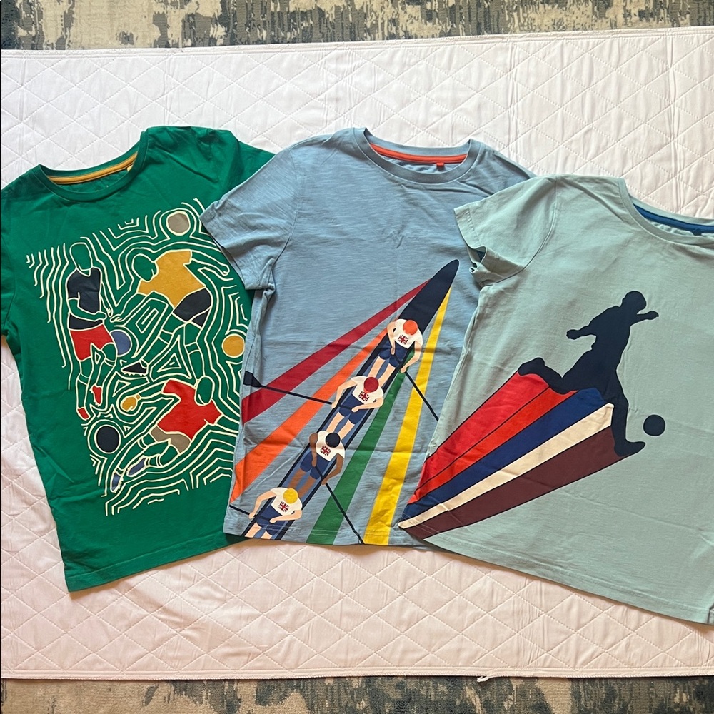 Boden Boys' Soccer & Rowing Graphic Tee Trio - 11/12